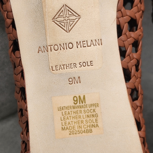 Antonio Melani Flats 9 Brown Woven Leather Myles Crochet Lace Up Loafers New$190 - Picture 16 of 16